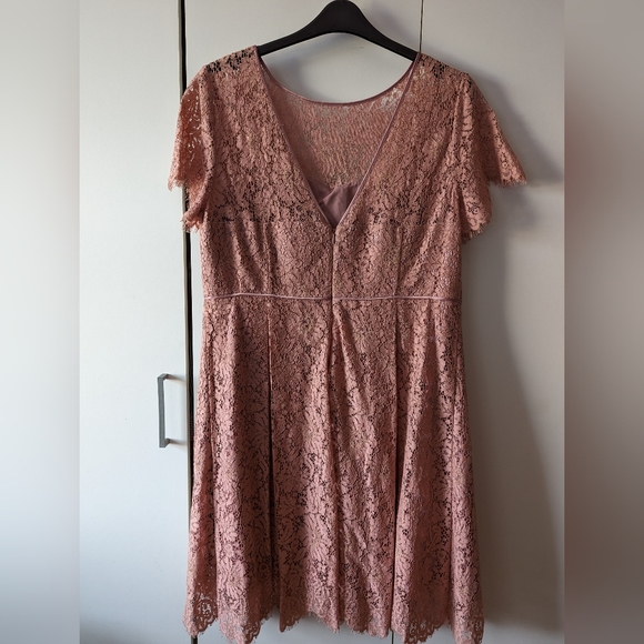 Antique Rose Lace Dress M&S Size 18 - Picture 5 of 10